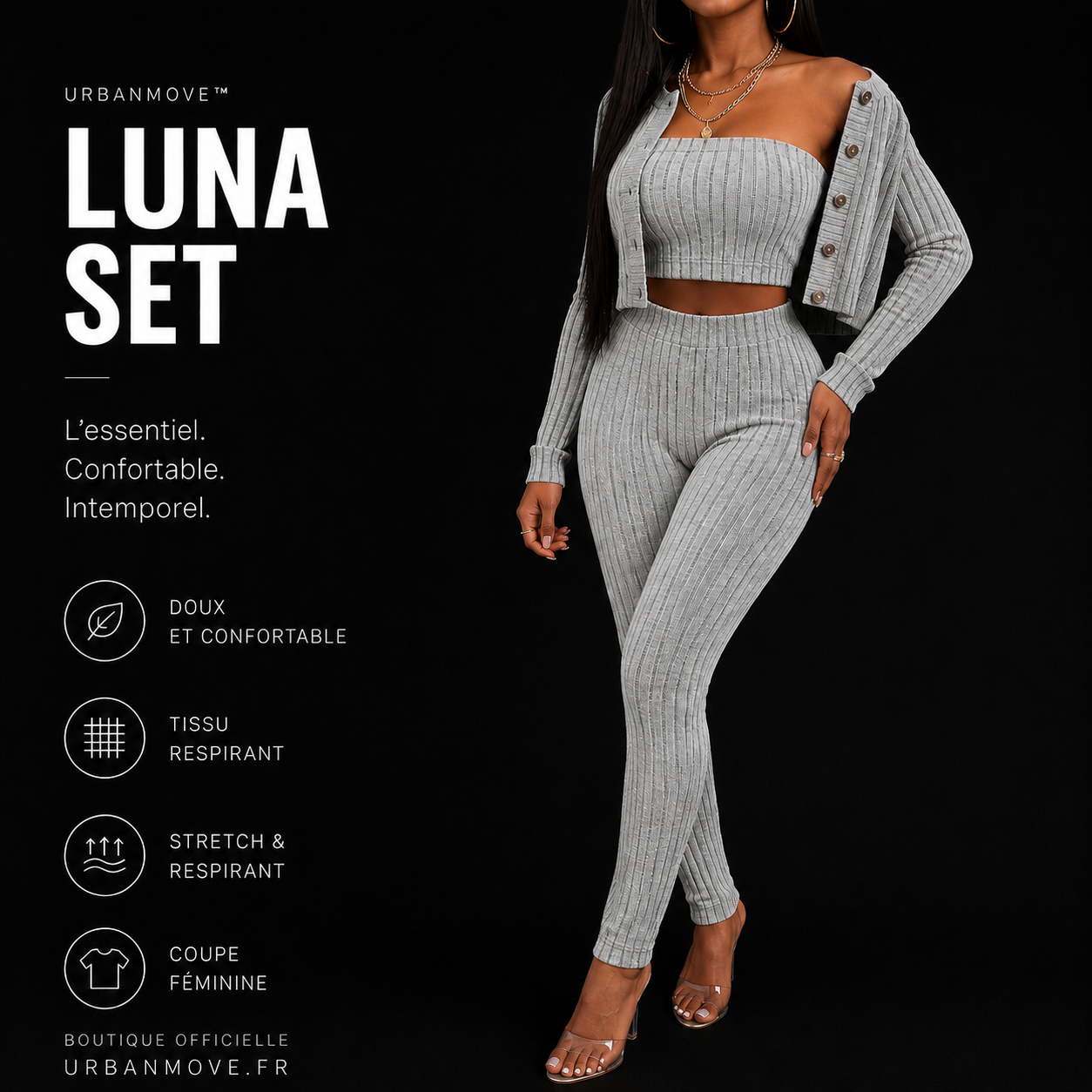 UrbanMove™ Luna Set | Ensemble femme minimaliste premium