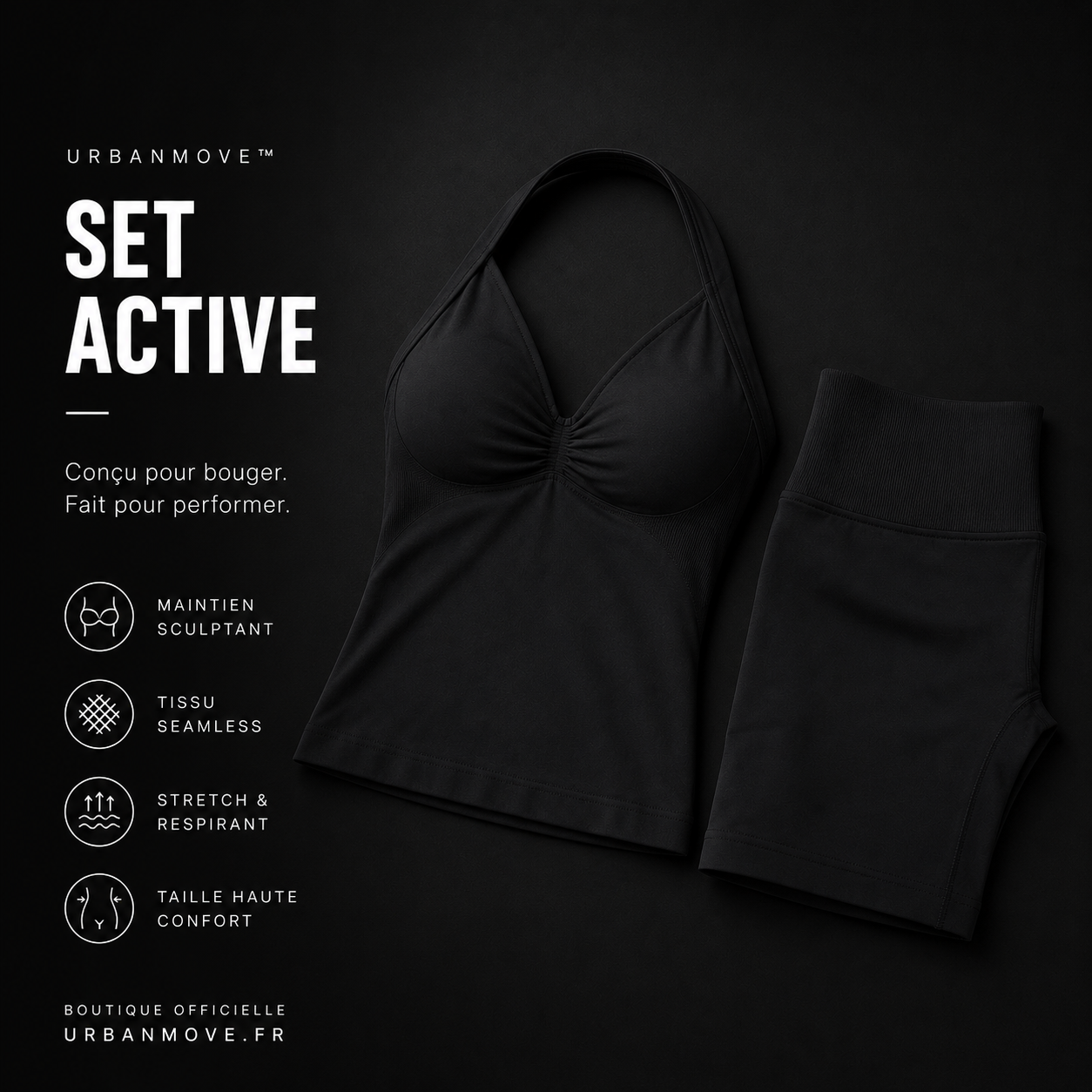 Ensemble fitness femme sculptant premium | UrbanMove™ SculptFit Active Set