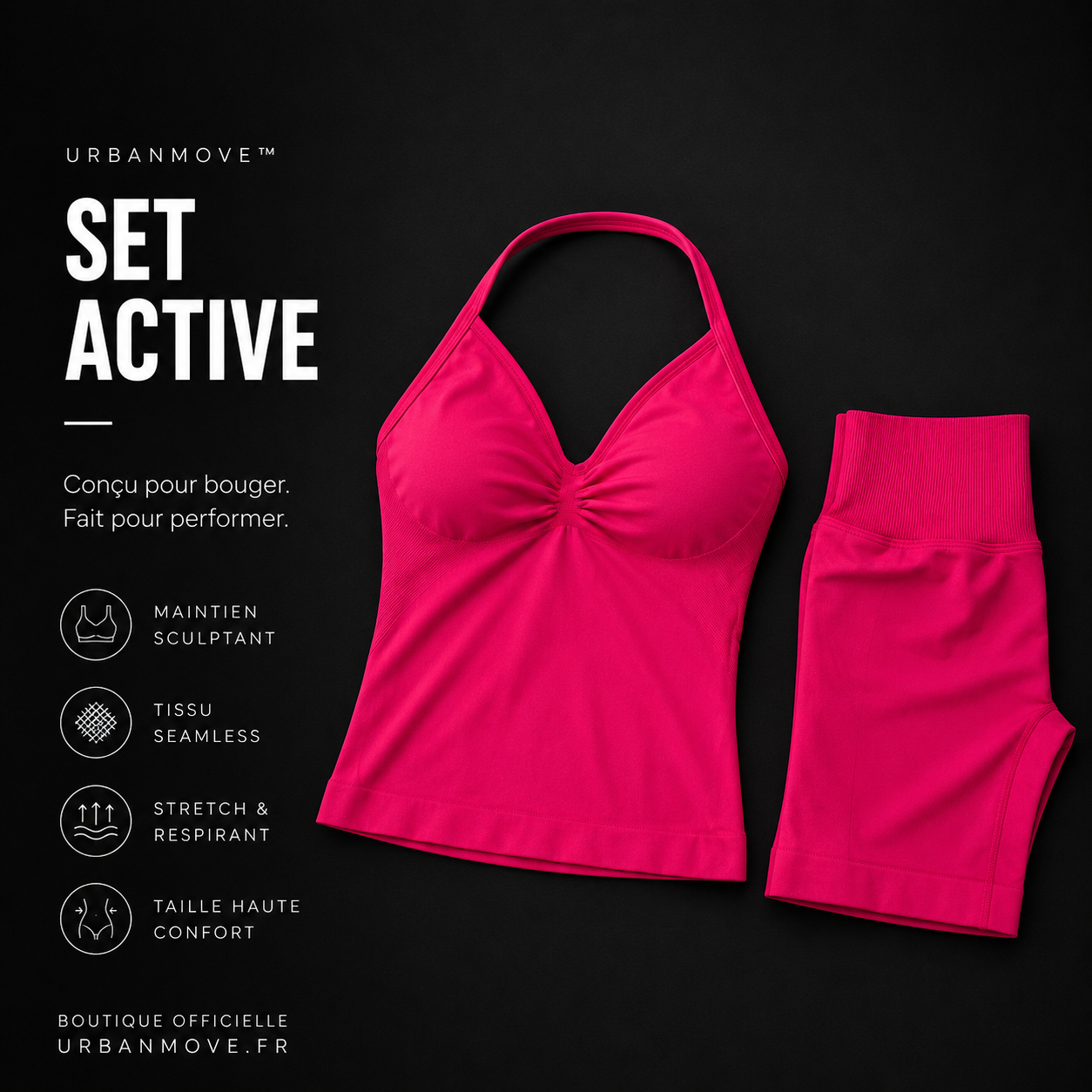 Ensemble fitness femme sculptant premium | UrbanMove™ SculptFit Active Set