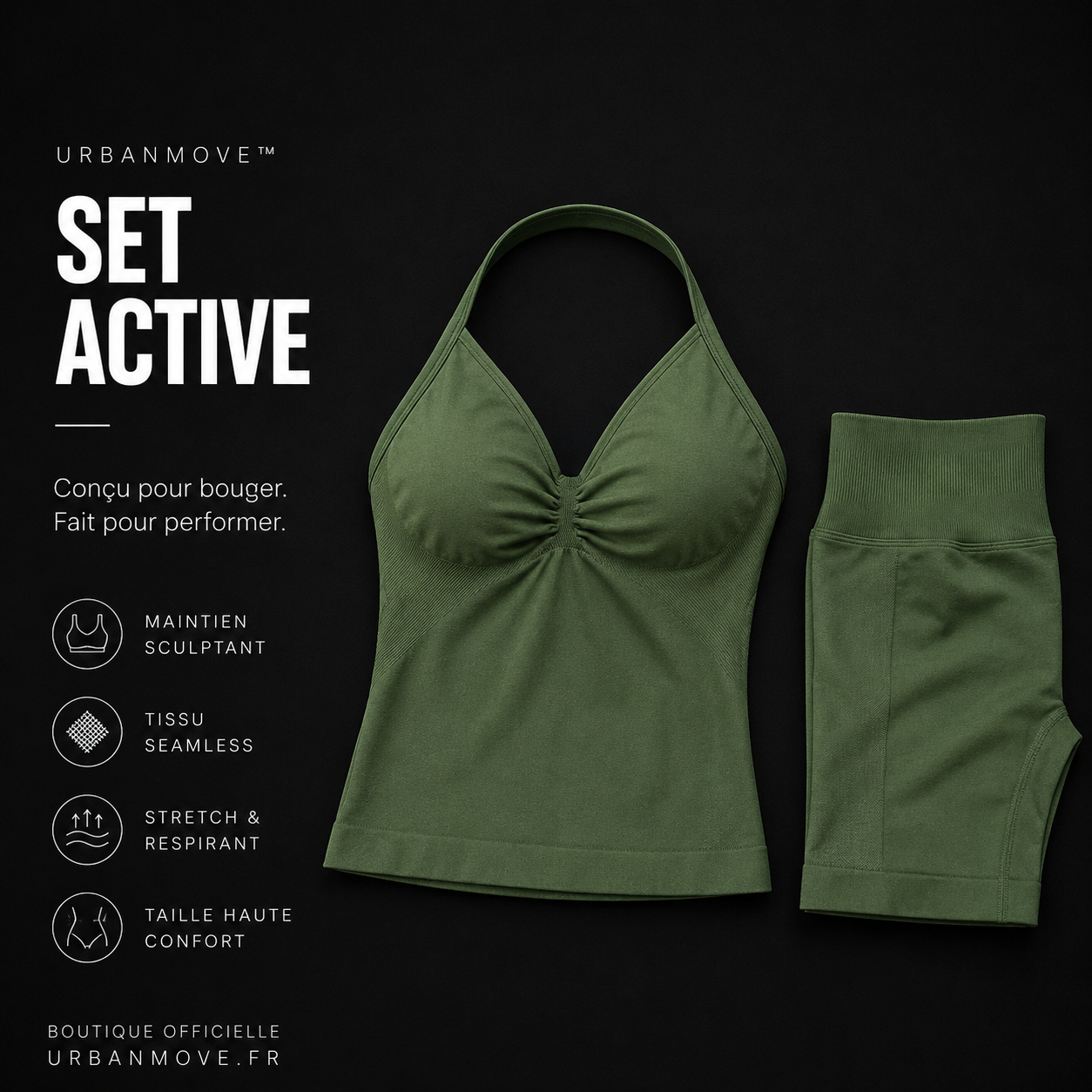 Ensemble fitness femme sculptant premium | UrbanMove™ SculptFit Active Set