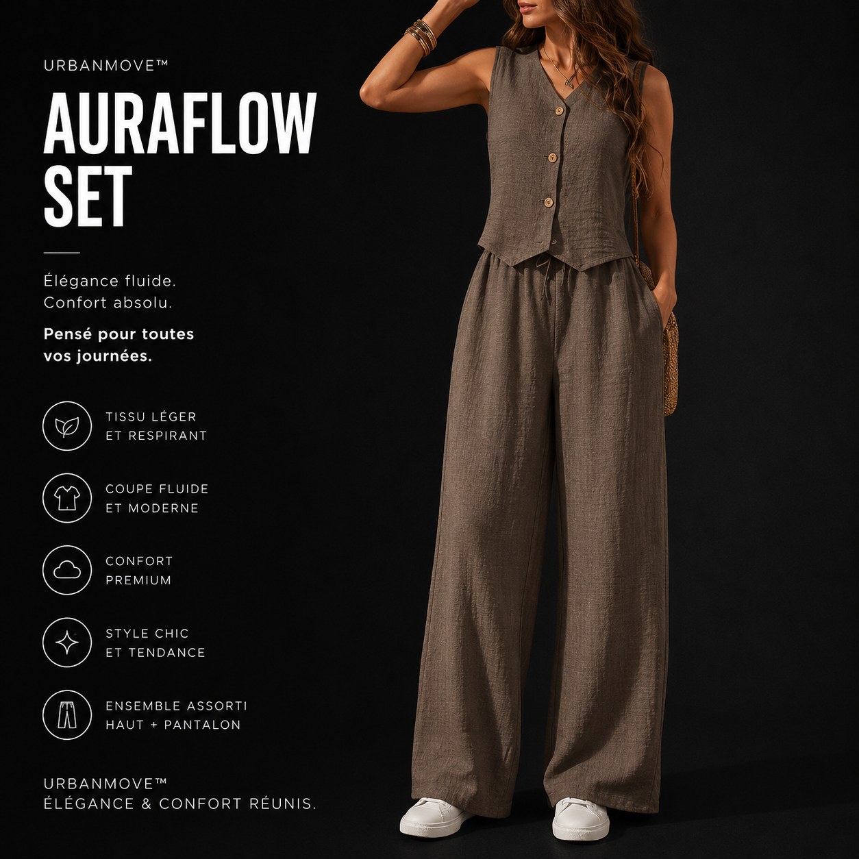 Ensemble femme fluide premium été | UrbanMove™ AuraFlow Set