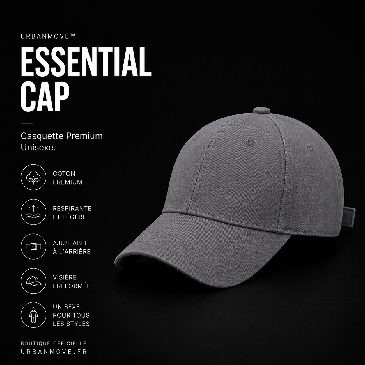 UrbanMove™ Essential Cap | Casquette Premium Unisexe